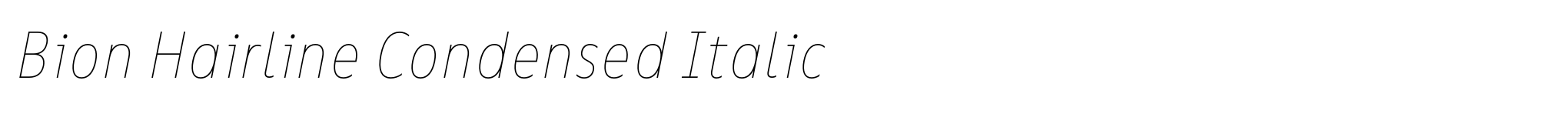 Bion Hairline Condensed Italic image